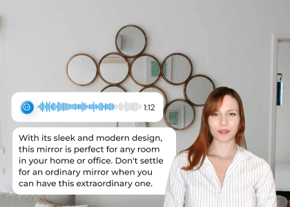 Text to video mirror background video