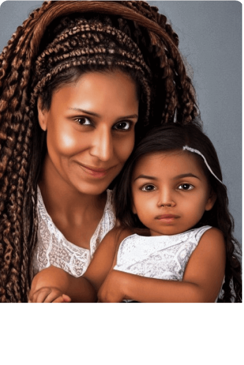AI-generated mother and child image large