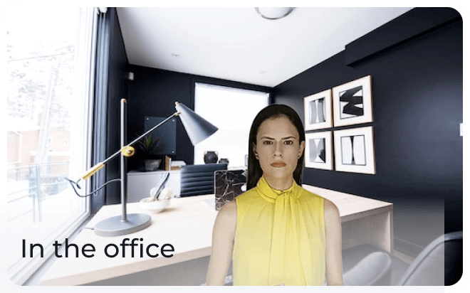 AI video generator office background