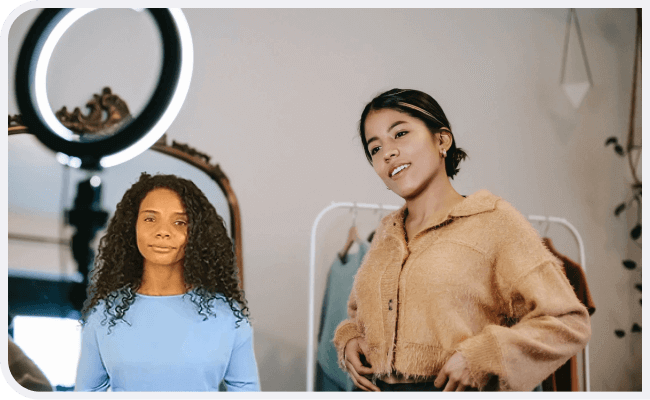 AI avatar influencer background