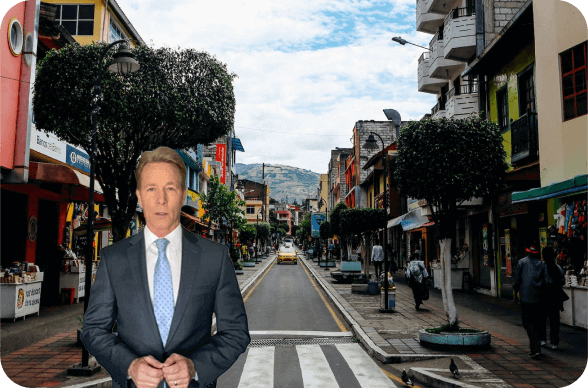 AI avatar street background 2