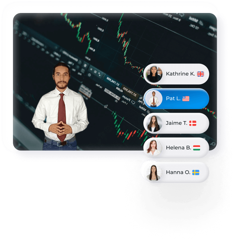 AI avatar trading background